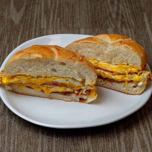 Taylor Ham, Egg & Cheese On A Roll.